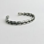 Bamboo Style Charms Wrist Bracelet Open Bangle Cuff