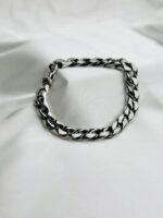 8mm Cuban Chain Bracelet in Rhodium Stainless Steel for Men - Image 4