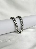 8mm Cuban Chain Bracelet in Rhodium Stainless Steel for Men