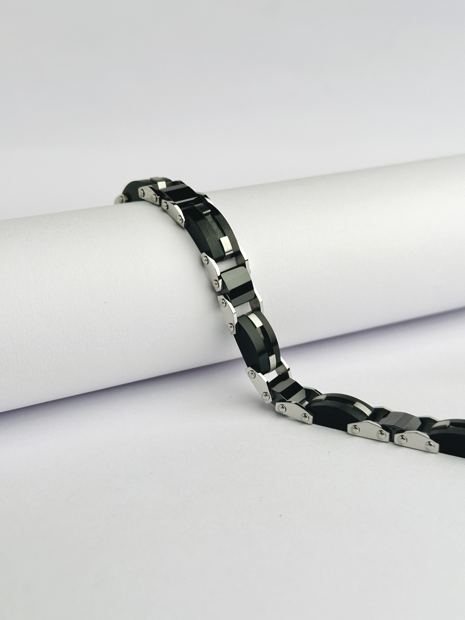 IMG_4265 Tungsten Black Tri-Tone 316 Stainless Steel Bracelet - Image 1