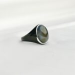 Genuine Blue Fire Black Labradorite Gemstone  Ring