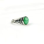Green Onyx Silver Color  Ring