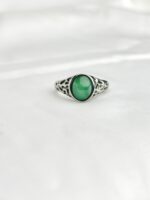 Green Onyx Silver Color  Ring - Image 3