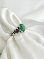 Green Onyx Silver Color  Ring - Image 2