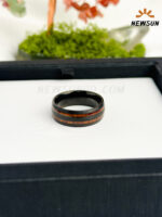 Black Ceramic and Koa Wood Ring - Image 2