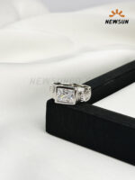 100% Titanium Classic White Zircon Topped  Signet Ring - Image 2