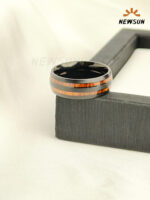 Black Ceramic and Koa Wood Ring - Image 4