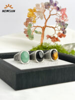316L Stainless Steel Body And Real Stone Finger Ring