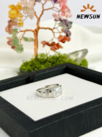 100% Titanium Classic White Zircon Topped  Signet Ring - Image 3