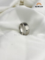 Titanium Satin Finish Beaten Wedding Ring - Image 3