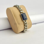 Natural Blue Lapis Square Stone Stainless Steel Bracelet
