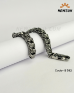 12mm Cuban Curb Link Chain Charm Bracelet - Image 4