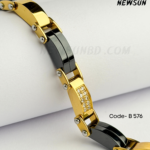 Ceramic Black Yellow Gold Tow -Tone  Bracelet