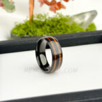 Black Ceramic and Koa Wood Ring