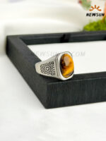 Real Tiger Eyes Stone Finger Ring For Men