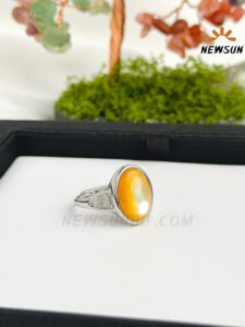 Fee Size Zard Aqeeq Ring  stone