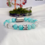10MM AA AMAZONITE, WHITE MOONSTONE STONE  BRACELET