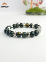 Onyx Black Stainless Steel Bracelet Bead Bracelet - Image 2