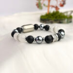 10MM AAA Grade Clear Quartz  Stainless Steel ,Bracelet