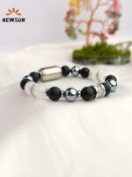 10MM AAA Grade Clear Quartz Stainless Steel ,Bracelet