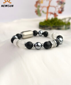 10MM AAA Grade Clear Quartz  Stainless Steel ,Bracelet