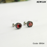 3mm  Men's Women's  Surgical Stainless Steel Shiny Zircon Stud Earrings