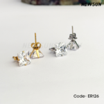 10MM Silver-Golden Surgical Steel Cubic Zirconia Square Cartilage Stud Earrings