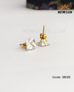 Zirconia Square Cartilage Stud Earrings - Image 2