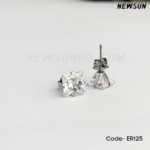 Zirconia Square Cartilage Stud Earrings