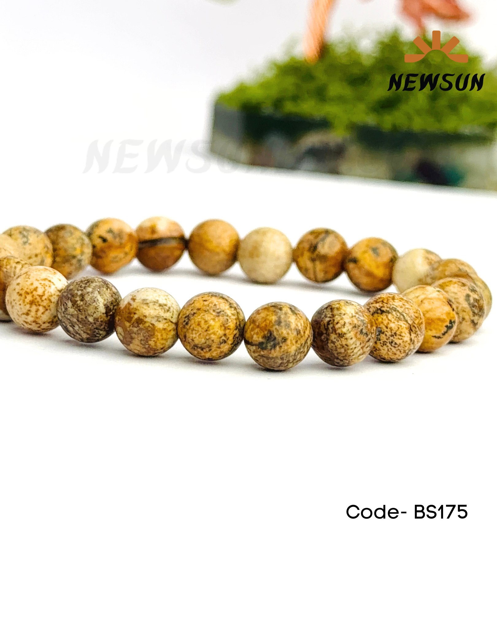 Code - B 520-173 Jasper Crystal 8MM Bracelet - Image 1