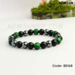 Triple Protection 8MM Green Tiger Eye, Onyx & Hematite Beaded Bracelet