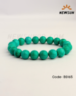 Turquoise Stretch Bracelet - 10mm Beads - Image 2