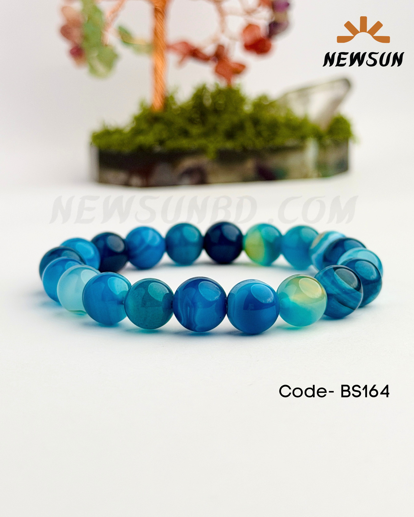 Code - B 520-211 AA Real Agate Gemstone Crystal Bracelet - Image 1