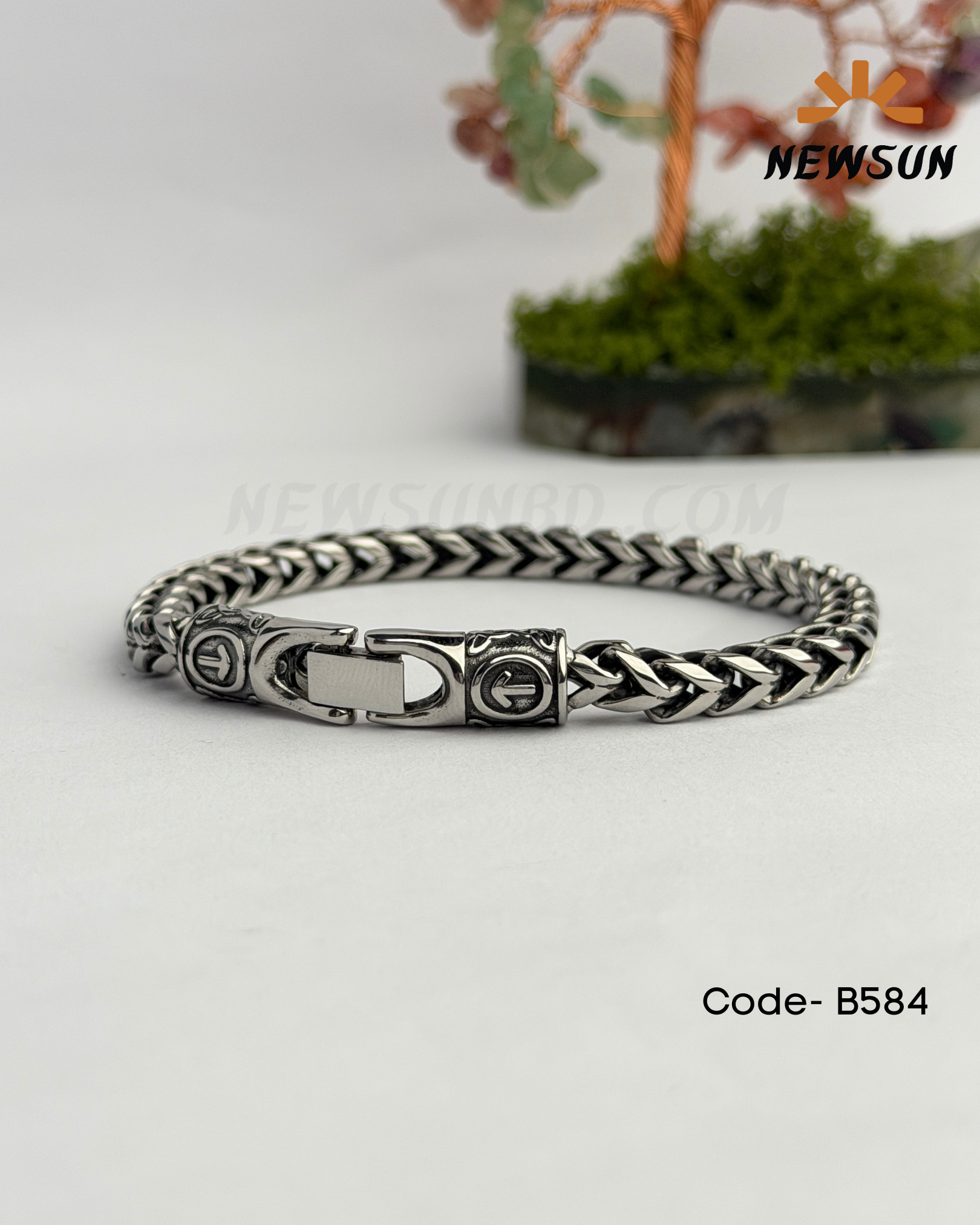 Code - B 520-242 Angel Retro Stainless Steel Men's Bracelet - Image 1