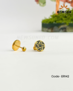 10MM Stainless Steel Star Pentagram Circle Stud Earrings - Image 3
