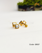 Stainless Steel Triangle Stud Earrings - Image 2