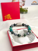 AAA Green Sandstone + Hematite Braided   Natural Crystal Energy Bead Bracelet - Image 2