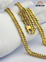 24k Yellow Gold Color 10mm Cuban link Chain For Men - Image 3
