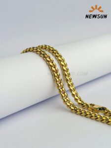 100% 24k Yellow Gold Color 6mm Cuban link Chain For Men