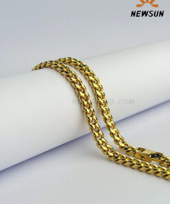 100% 24k Yellow Gold Color 6mm Cuban link Chain For Men