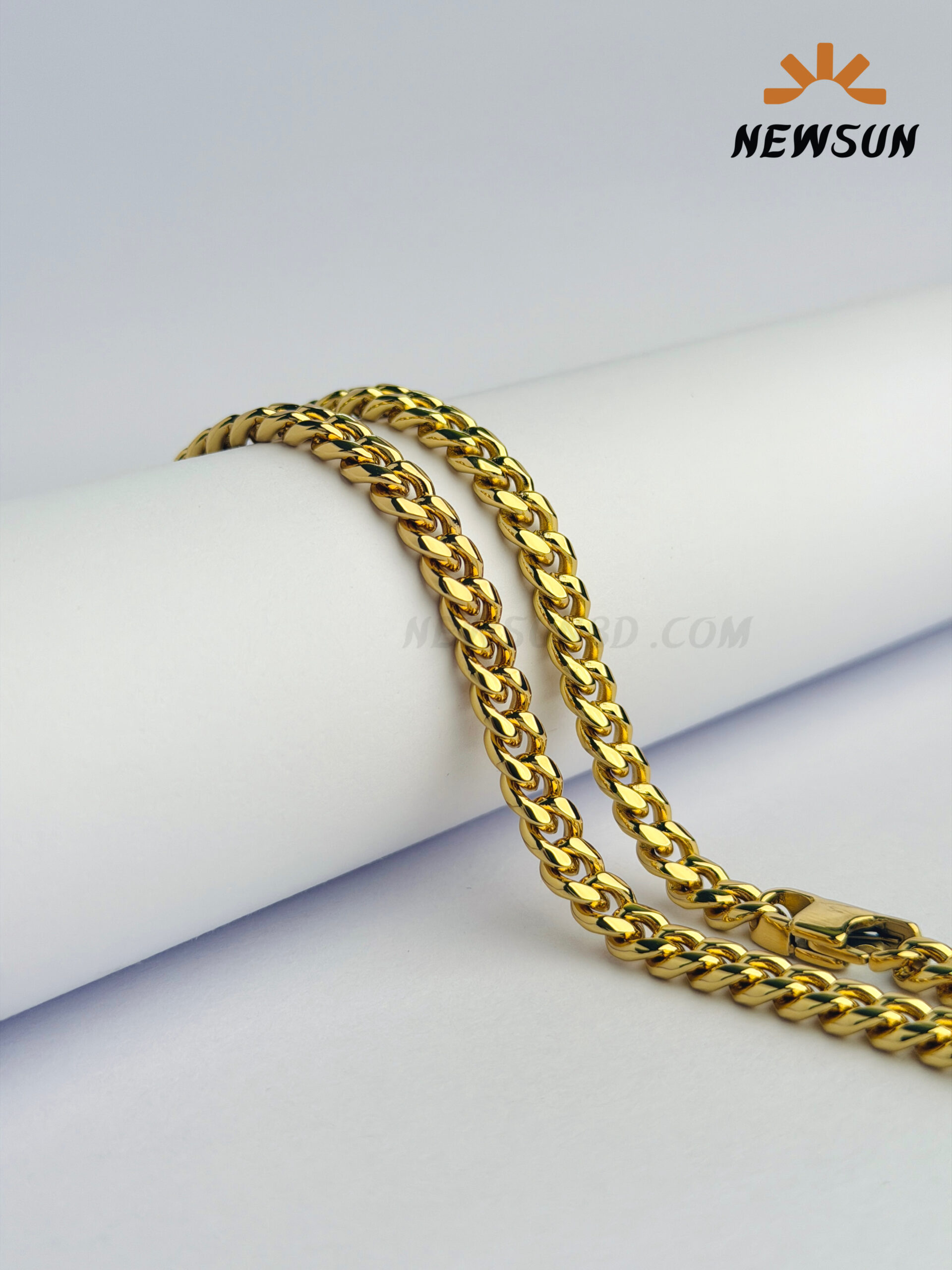 0B1E811B-80CF-4C79-BCC1-017CAEABED57 100% 24k Yellow Gold Color 6mm Cuban link Chain For Men - Image 1