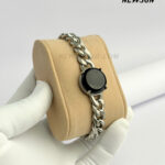Natural  Black Onyx Stone Stainless Steel Bracelet