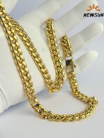 24k Yellow Gold Color 10MM Cuban link Chain For Men - Image 2