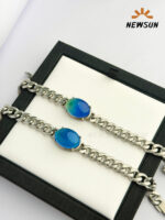 Color Changing Oval Stone And Stainless Steel Bracelet - Image 2