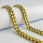 24k Yellow Gold Color 10MM Cuban link Chain For Men