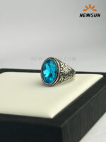100% SS And Aquamarine Stone Ring - Image 2