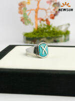 100% Natural Stone Zulfiqar Sword  Handmade Knight's Signet Ring - Image 3