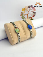 Color Changing Oval Stone And Stainless Steel Bracelet - Image 3
