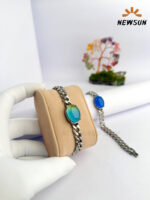 Color Changing Oval Stone And Stainless Steel Bracelet - Image 4