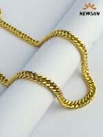 24k Yellow Gold Color 10mm Cuban link Chain For Men - Image 2